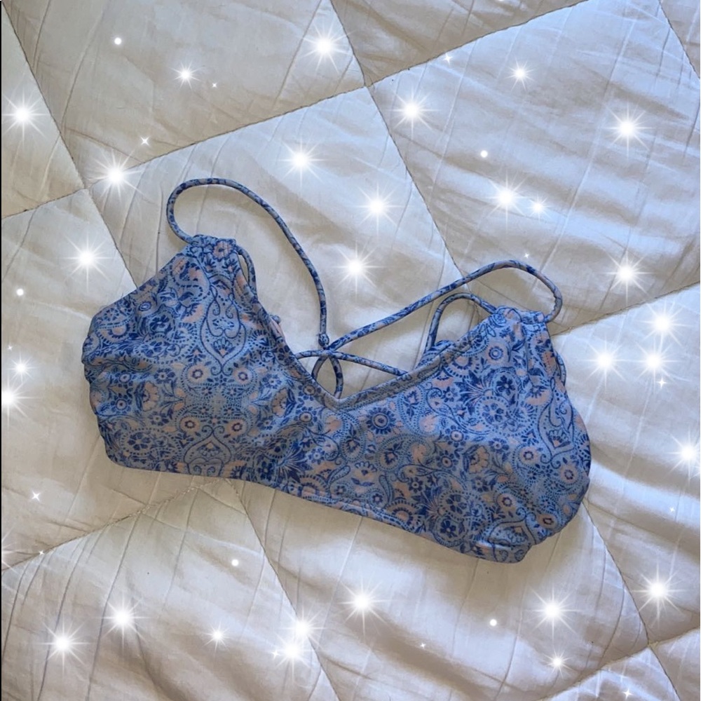 Pale Blue & Pink Bikini Top